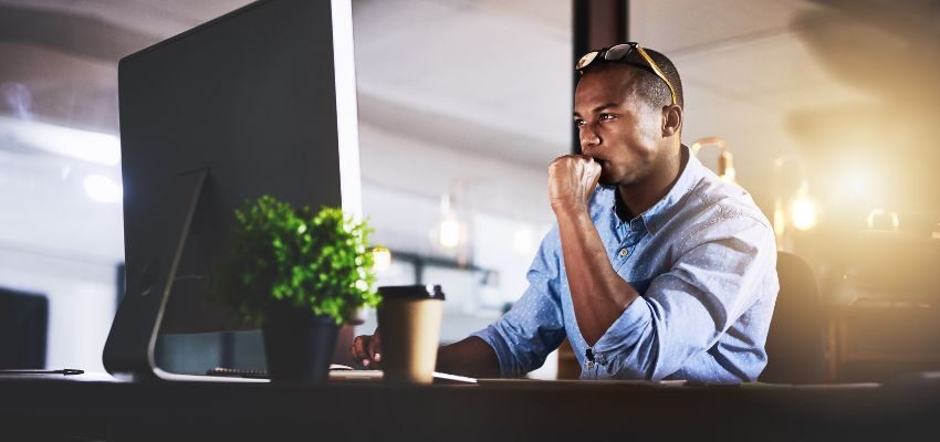 The man is more energetic and productive at work because of taking Nad+ supplements.