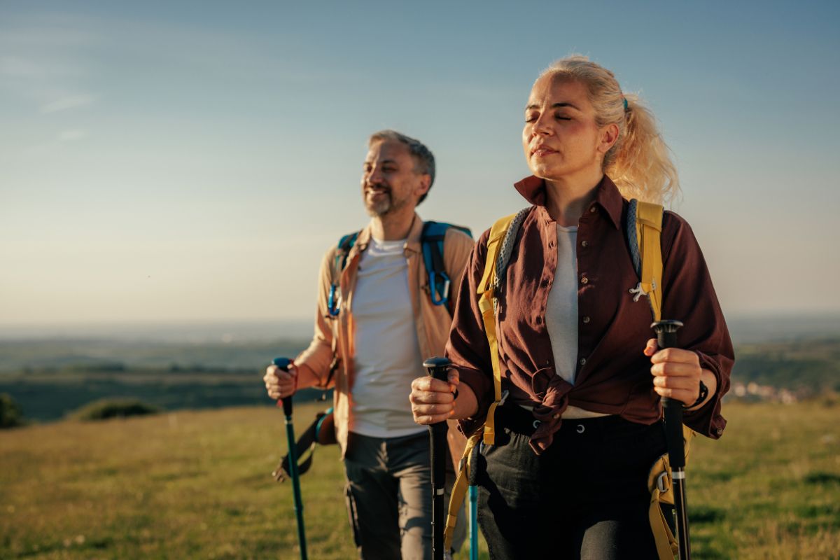 The couple is doing physical activity together to maintain healthy aging.