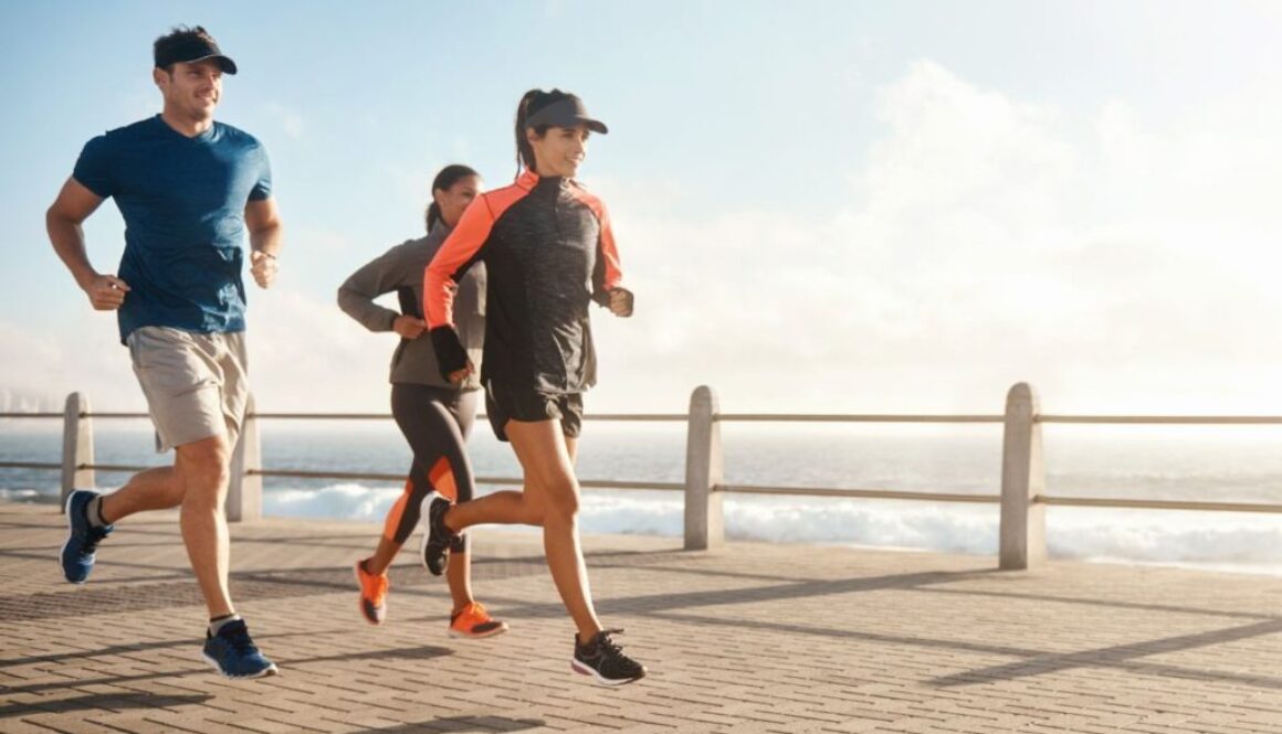 The group of friends runs every morning to maintain a healthy lifestyle.