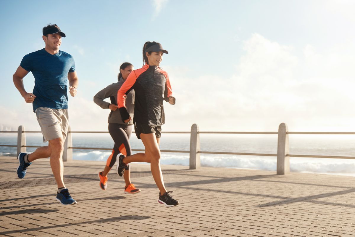 The group of friends runs every morning to maintain a healthy lifestyle.