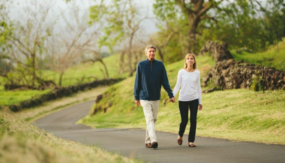 The couple shows happy, healthy aging due to taking NAD+ supplements.