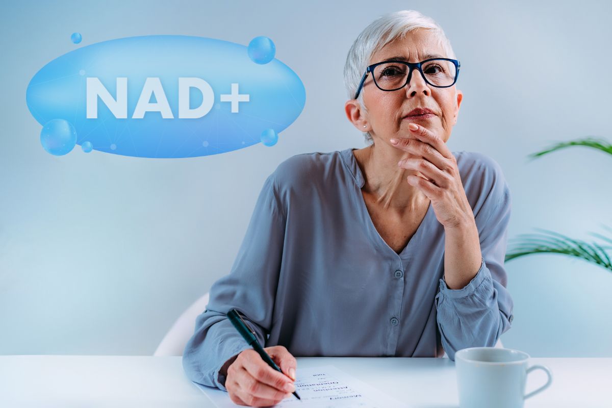 The older woman has mental clarity after boosting NAD+ levels in her body.